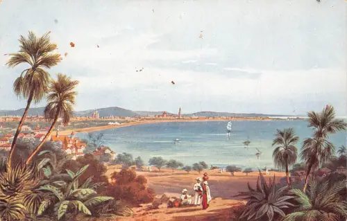 A857 Indien Bombay Landschaftskunst Vintage Postkarte