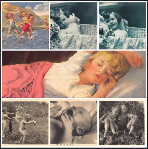 L501 Kinder, Kunst Lot 7 alte Postkarten