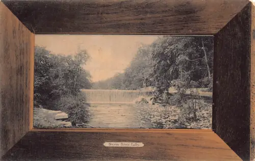 A861 USA New York City 1908 Bronx River Falls Passepartout Postkarte