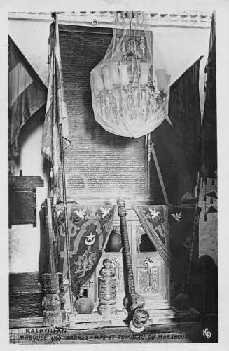 Tunesien Kairouan Moschee Grab von Mararou I Schokolade Pupier Anzeige RPPC Postkarte B931