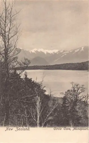 B602 Neuseeland Circle Cove Manapouri Vintage Postkarte