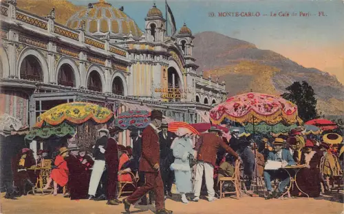 B606 Monaco 1925 Monte-Carlo Cafe de Paris Vintage Postkarte