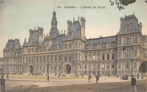 A235 Frankreich Paris L'Hotel de Ville Rathaus Vintage Postkarte