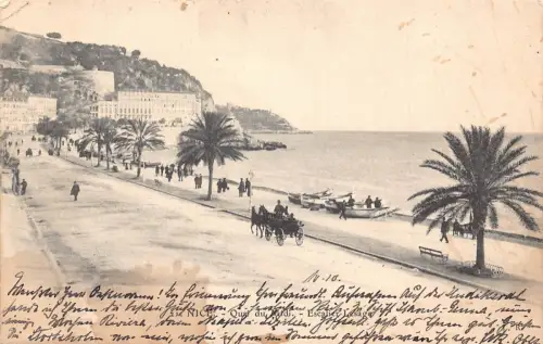 A234 Frankreich 1904 schöner Quai du Midi Promenade Kutsche Boote Vintage Postkarte
