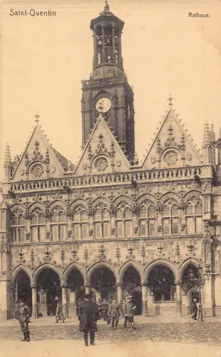 A236 Belgien Saint Quentin Rathaus Rathaus Vintage Postkarte