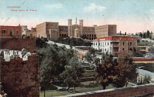 Israel Jerusalem Notre Dame de France Vintage Postkarte B931