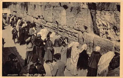 Israel Jerusalem Die Juden Klagemauer Ureinwohner Ethnisch Vintage Postkarte B931