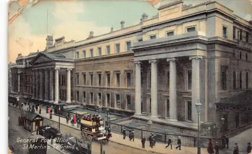 A863 England 1908 General Post Office St Martin's Le Grand London Postkarte