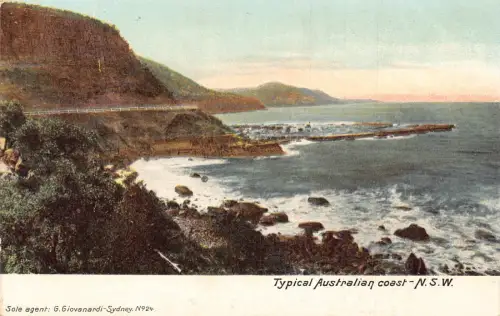 Australien typische australische Küste NSW Vintage Postkarte B933