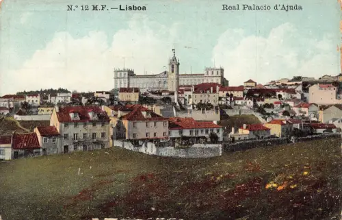 Portugal Lissabon Real Palacio d'Ajuda Palace Vintage Postkarte B933