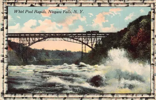 USA New York Niagarafälle Wirbel Pool Stromschnellen Brücke Passepartout Postkarte B933