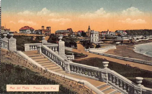 Argentinien Mar del Plata Paseo Gral Paz Vintage Postkarte B933