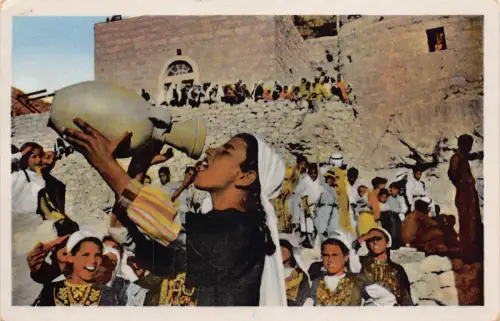 Jordanien Hochzeitszeremonie im Grenzdorf einheimische Mädchen ethnische Postkarte B934