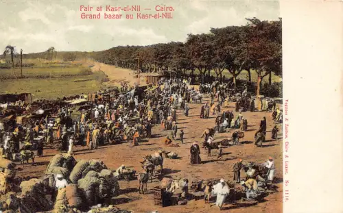 Ägypten Kairo Grand Bazar au Kasr el Nil Ureinwohner Vintage Postkarte B934