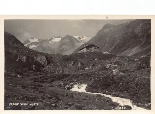 A240 Österreich Franz Senn Huette Berghütte RPPC Vintage Postkarte