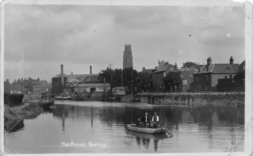 A241 England 1907 Boston The Ferry Boat Vintage Postkarte