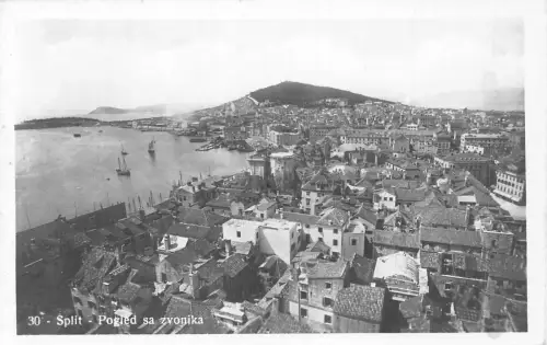A865 Kroatien Split pogled sa zvonika Gesamtansicht RPPC Vintage Postkarte