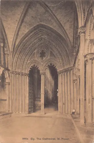 A242 England 1913 Ely Kathedrale mit Veranda Vintage Postkarte