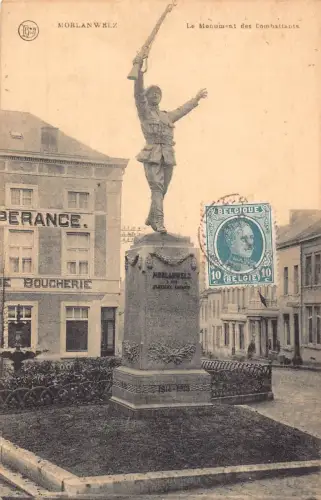 L135 Belgien 1923 Morlanwelz Monument des Combattants Vintage Postkarte