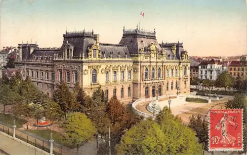 L132 Frankreich 1921 Lyon Le Prefecture et les Jardins Garten Vintage Postkarte