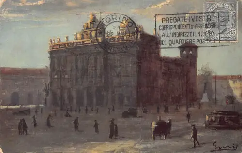 L140 Italien 1922 Turin Turin Palazzo Madama Vintage Postkarte