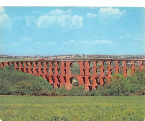 Deutschland Viadukt Zug Transport Goeltzschtalbrücke Vintage Postkarte