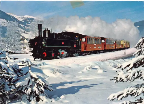 Verkehr 1988 Österreich Zillertalbahn Tirol Dampfbahn Eisenbahn Schnee Postkarte