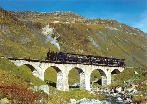 Transport 2001 Dampfzug der Dampfbahn Furka Bergstrecke Dampfzug Postkarte