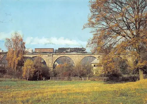 Deutschland Roedlitzer Viadukt Gewoelberbrücke Dampflok Transport Postkarte