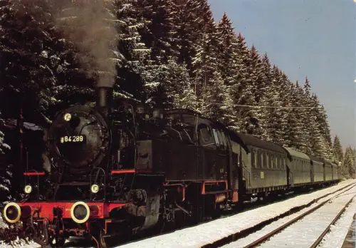 Transport Dampflok Lok Deutsche Harzbahn Eisenbahn Vintage Postkarte