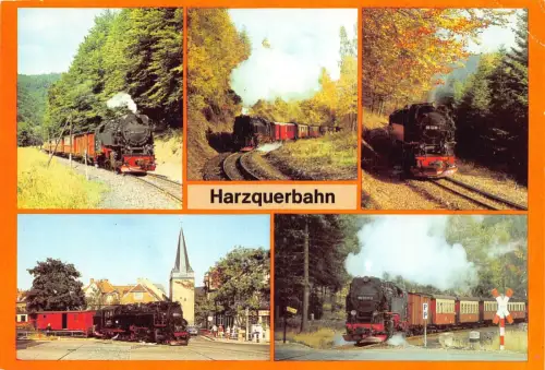 Transport Dampflok Lok Harzquerbahn Eisenbahn Mehrfachansicht Postkarte