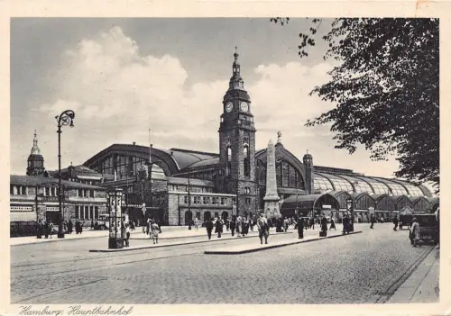 Deutschland Hamburg Hauptbahnhof Bahnhof Vintage Postkarte