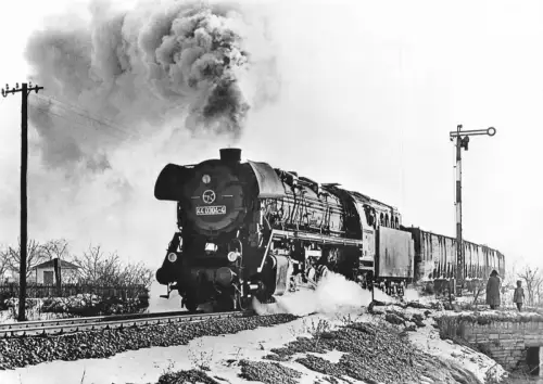 Transport Dampflokomotiven im Einsatz Bahnhof Dampflok Postkarte