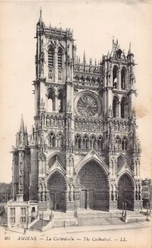 C001 Frankreich, Amiens-La Cathedrale Vintage Postkarte