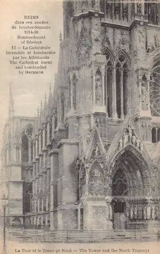 C001 Frankreich, Reims, Bombardament von Reims alte Postkarte