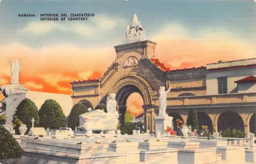 A866 Kuba Habana Havanna Innenraum des Friedhofs Vintage Postkarte