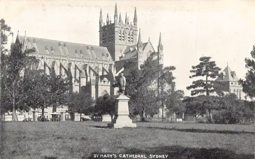 A866 Australien Sydney St Mary's Cathedral Vintage Postkarte