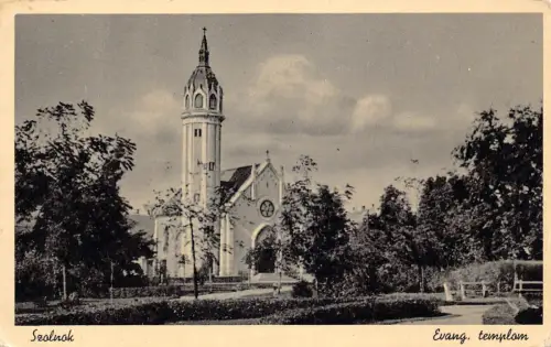 A865 Ungarn Szolnok Evang Templerkirche Vintage Postkarte