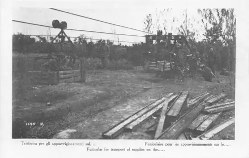 A867 Italien Standseilbahn für Transport von Vorräten auf Eisenbahnbau Postkarte