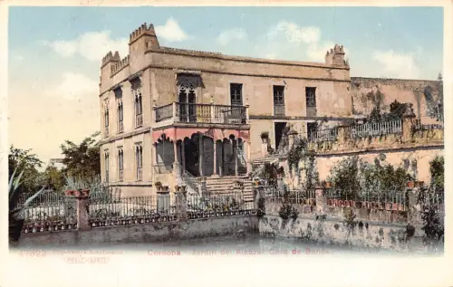 A868 Spanien Cordoba Jardin de Alcazar Casa de Banos Garten Vintage Postkarte