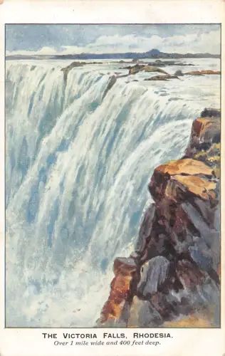 A867 Simbabwe Rhodesien Victoriafälle Vintage Postkarte