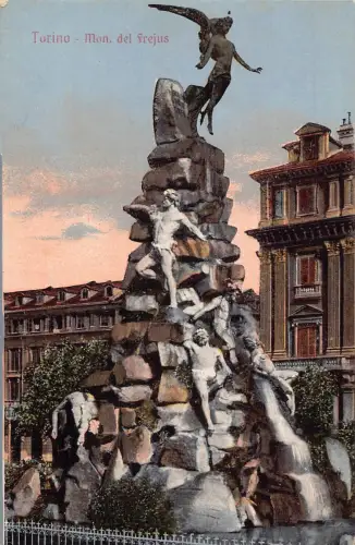 A867 Italien Turin Turin Man del frejus Brunnen Vintage Postkarte