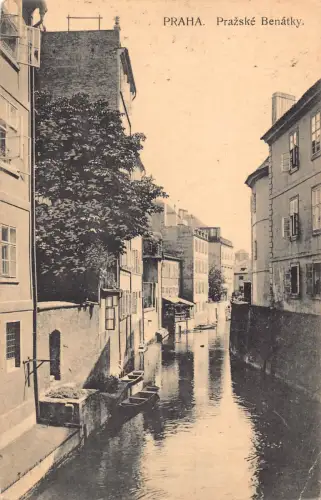 A867 Tschechien Praha Prag Prazske Benatky Kanal Vintage Postkarte