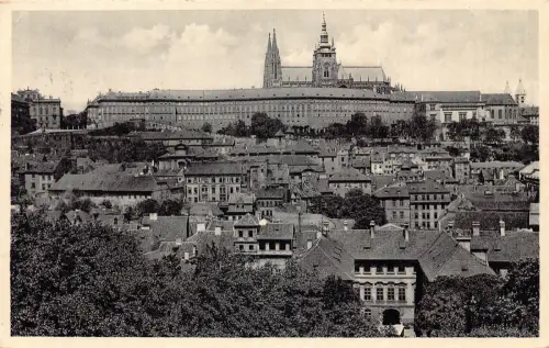 Tschechien 1938 Praha Prager Burg und Kleine Seite Postkarte