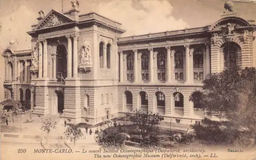 A870 Monaco Monte Carlo New Oceanographic Museum Vintage Postkarte