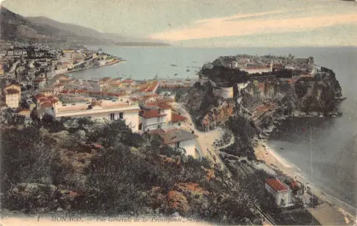 A870 Monaco Vue Generale de Principaute Vintage Postkarte