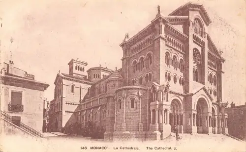 A870 Kathedrale von Monaco Vintage Postkarte