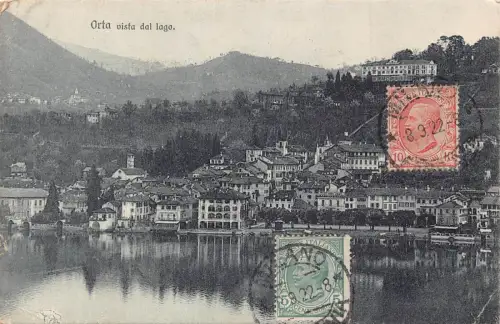 L139 Italien 1922 Orta Vista del Lago See Vintage Postkarte