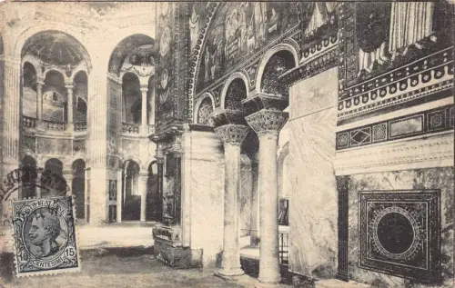 L139 Italien 1920 Ravenna Basilica di S Vitale Innenraum Kirche Vintage Postkarte