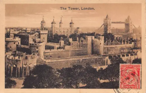 L138 Großbritannien 1921 The Tower of London Vintage Postkarte